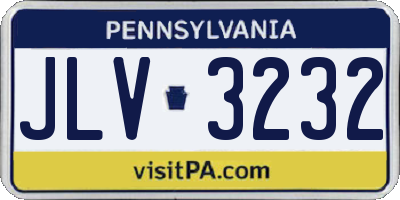 PA license plate JLV3232