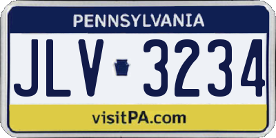PA license plate JLV3234