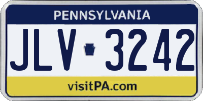 PA license plate JLV3242