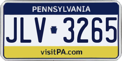PA license plate JLV3265