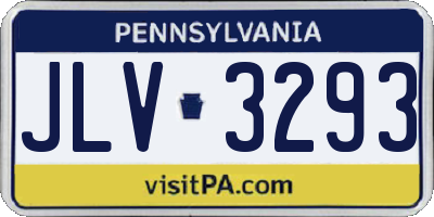 PA license plate JLV3293