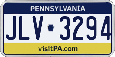 PA license plate JLV3294