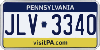 PA license plate JLV3340