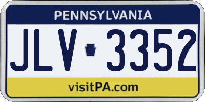 PA license plate JLV3352