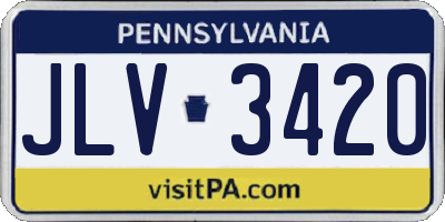 PA license plate JLV3420