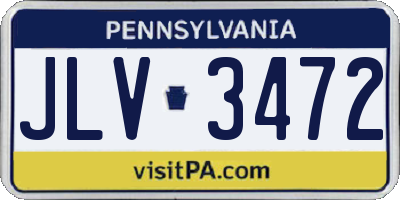 PA license plate JLV3472