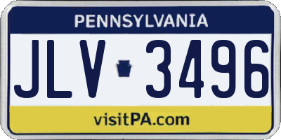 PA license plate JLV3496