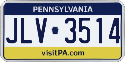 PA license plate JLV3514