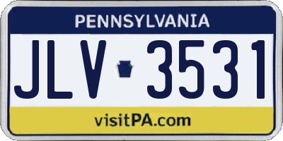 PA license plate JLV3531