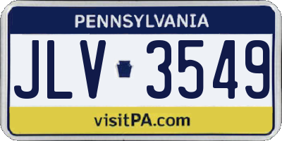 PA license plate JLV3549