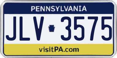 PA license plate JLV3575