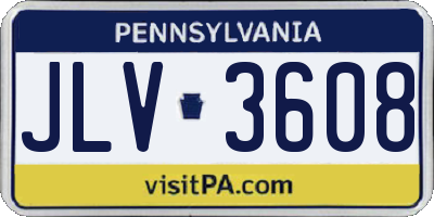 PA license plate JLV3608