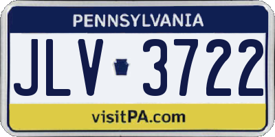 PA license plate JLV3722