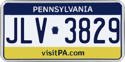 PA license plate JLV3829