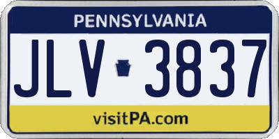 PA license plate JLV3837