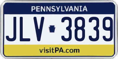PA license plate JLV3839