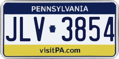 PA license plate JLV3854