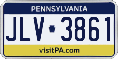 PA license plate JLV3861