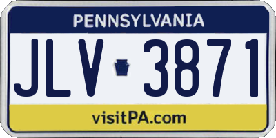 PA license plate JLV3871