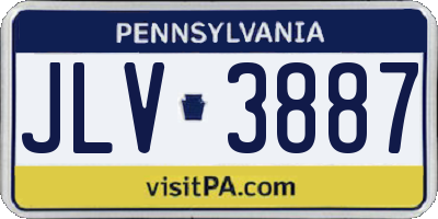 PA license plate JLV3887