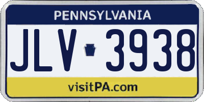 PA license plate JLV3938