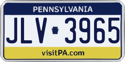 PA license plate JLV3965