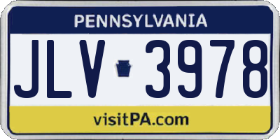 PA license plate JLV3978
