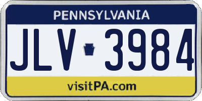 PA license plate JLV3984