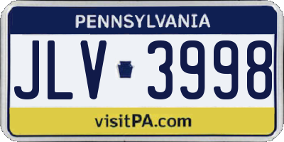 PA license plate JLV3998