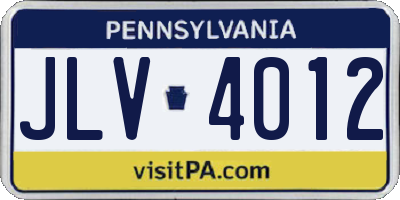 PA license plate JLV4012