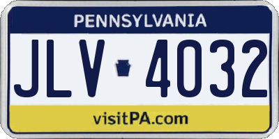 PA license plate JLV4032