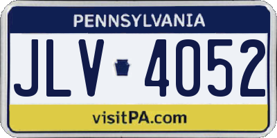 PA license plate JLV4052