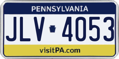 PA license plate JLV4053