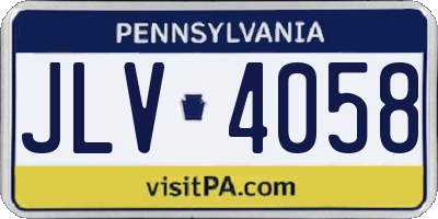PA license plate JLV4058