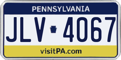 PA license plate JLV4067
