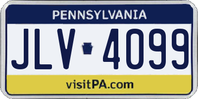 PA license plate JLV4099