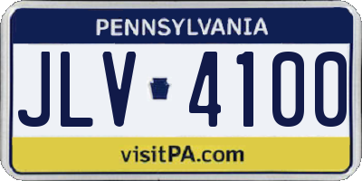 PA license plate JLV4100