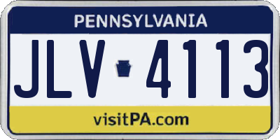 PA license plate JLV4113