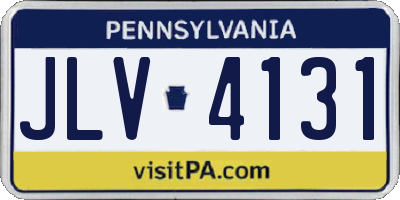 PA license plate JLV4131