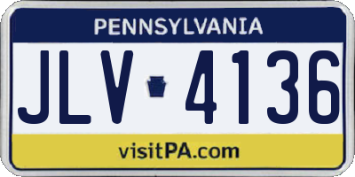 PA license plate JLV4136