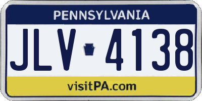 PA license plate JLV4138