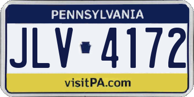 PA license plate JLV4172