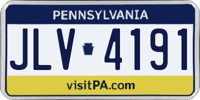 PA license plate JLV4191