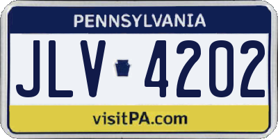 PA license plate JLV4202
