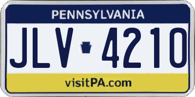 PA license plate JLV4210