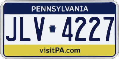 PA license plate JLV4227