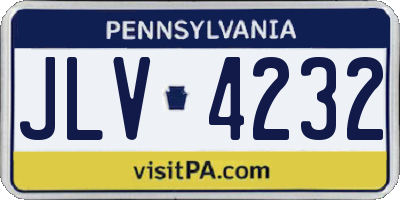 PA license plate JLV4232