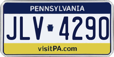 PA license plate JLV4290