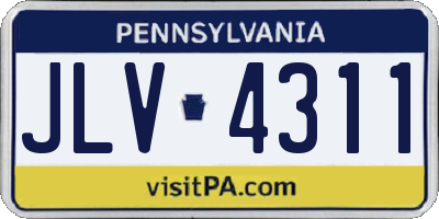 PA license plate JLV4311