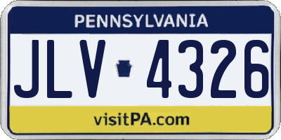 PA license plate JLV4326